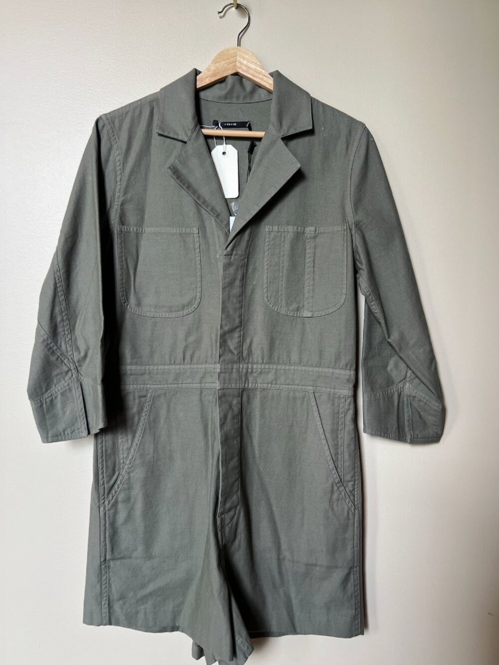 JBrand Olive Green Cotton Romper